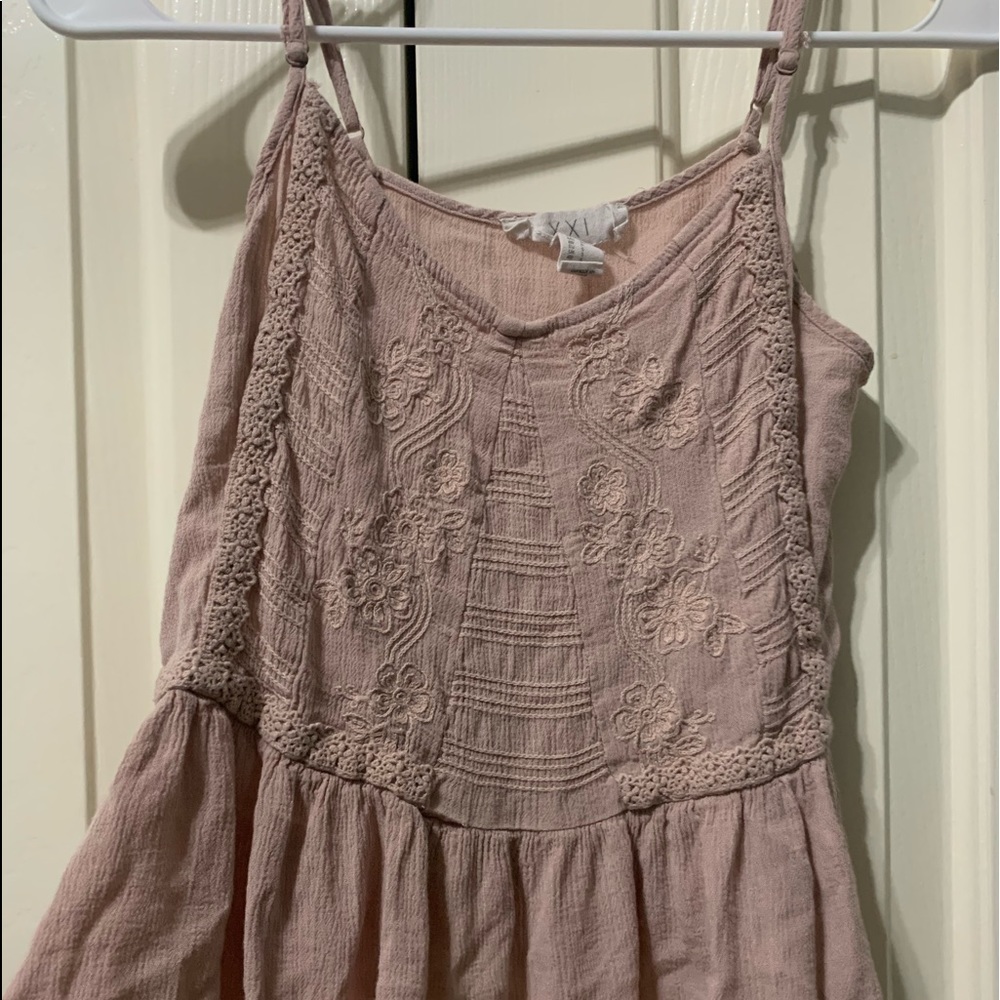 pink tank with flower print